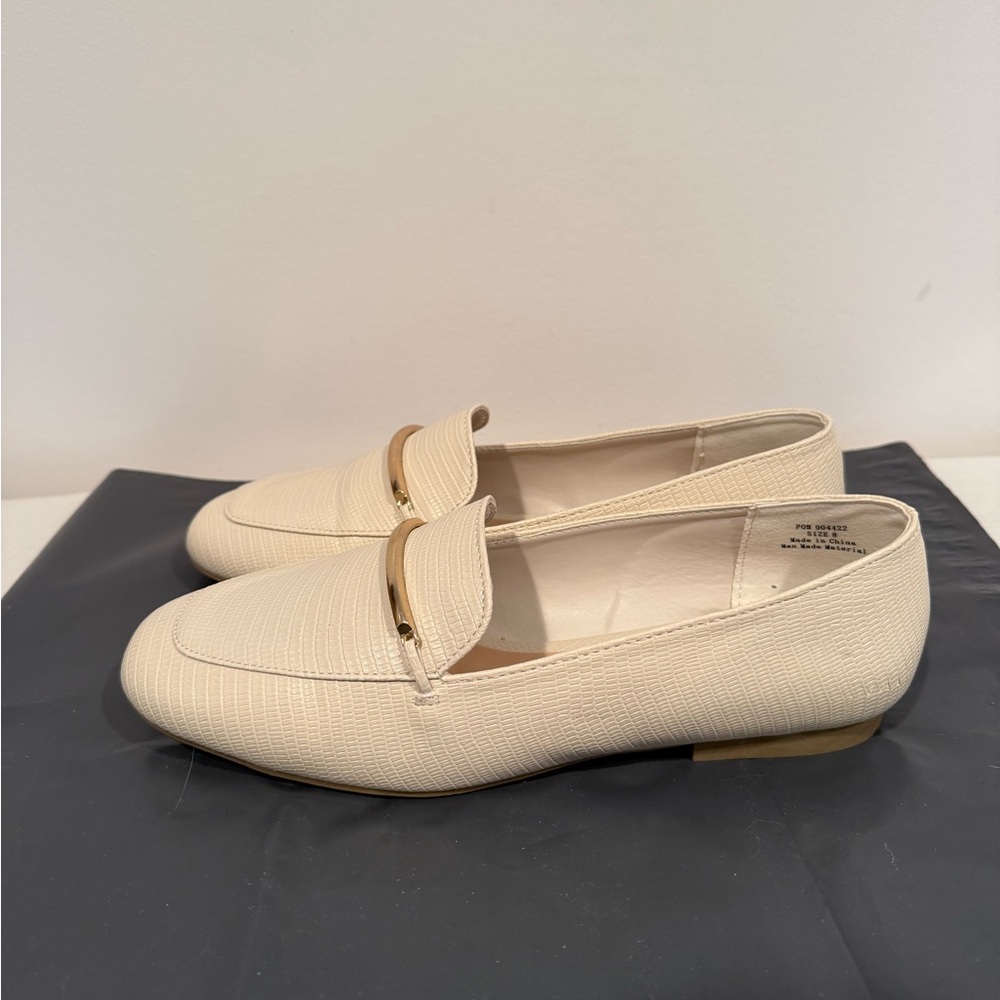 Journee Collection Cream Textured Loafers